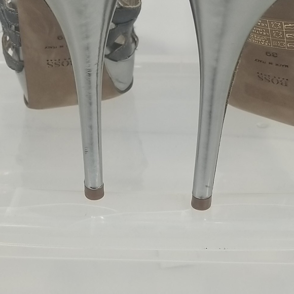 Hugo Boss Silver Platform Stiletto Heels - Picture 5 of 12